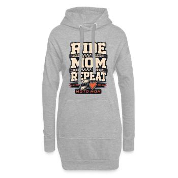 Moman au bord de la piste Moto Mama, Moto Mom Répétée Moto - Sweat-shirt à capuche long Femme - gris chiné - Devant