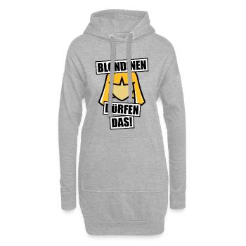 Blondinen Dürfen Das! (Blondine / Blond / V1 NEG) - Hoodie-Kleid - Grau meliert - Vorne