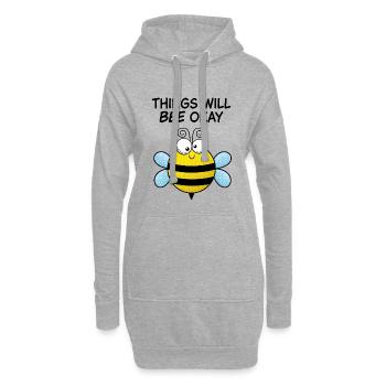 Tout ira bien – Sweet Motivational Bee - Sweat-shirt à capuche long Femme - gris chiné - Devant