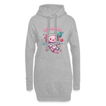 Astrolotl – mignon axolotl dans l’espace - Sweat-shirt à capuche long Femme - gris chiné - Devant