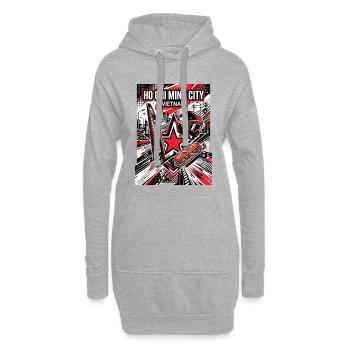 Ho Chi Minh City Vietnam - Hoodie-Kleid - Grau meliert - Vorne
