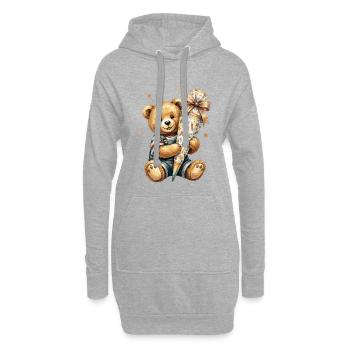 Ours en peluche avec cône d’école pour l’inscription scolaire - Sweat-shirt à capuche long Femme - gris chiné - Devant