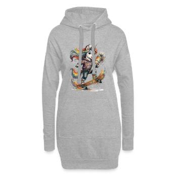 Licorne patineuse pour l’inscription scolaire des écoliers - Sweat-shirt à capuche long Femme - gris chiné - Devant