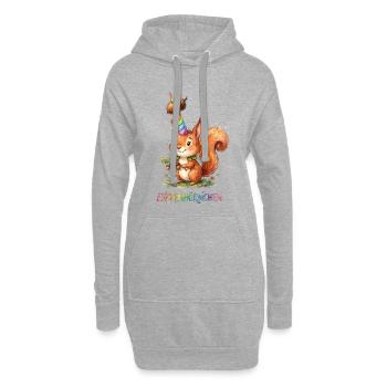 Einhorn Eichhörnchen Eich(ch)nörnchen - Hoodie-Kleid - Grau meliert - Vorne