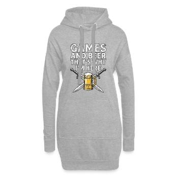 Mittelalter Schwert Spiele Bier - Hoodie-Kleid - Grau meliert - Vorne