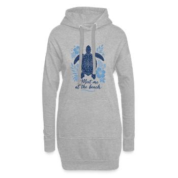 Meet me at the Beach – Schildkröte im Mandala-Stil - Hoodie-Kleid - Grau meliert - Vorne