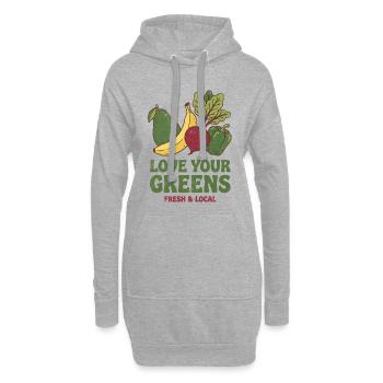 Love Your Greens Fresh Local - Hoodie Dress - heather grey - Front