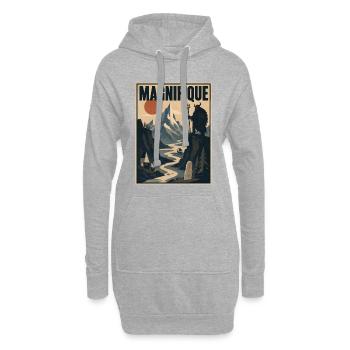 Magnifique – Gallischer Wächter - Hoodie-Kleid - Grau meliert - Vorne