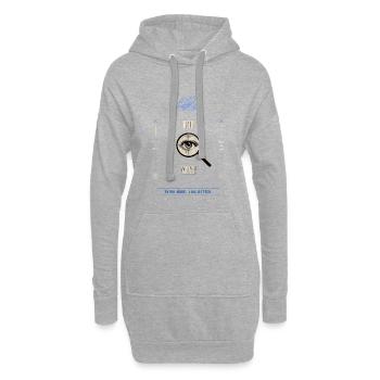 Over Analyzer Magnified Eye - Hoodie Dress - heather grey - Front