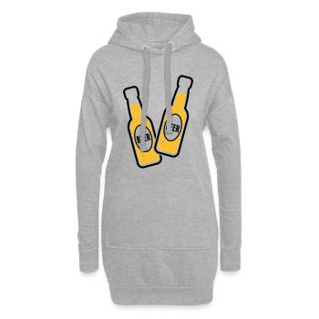 2 Toasts aux bouteilles de bière (Beery / POS 2C) - Sweat-shirt à capuche long Femme - gris chiné - Devant