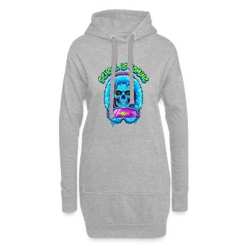 L’école arrive Parka d’hiver Cyber Skull - Sweat-shirt à capuche long Femme - gris chiné - Devant