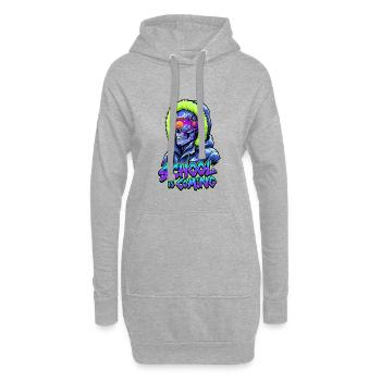 L’école arrive Parka d’hiver Cyber Skull - Sweat-shirt à capuche long Femme - gris chiné - Devant