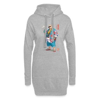Gangster tropical dans le style aloha - Sweat-shirt à capuche long Femme - gris chiné - Devant