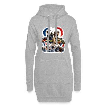 Héros pompiers et agriculteurs patriotes - Sweat-shirt à capuche long Femme - gris chiné - Devant