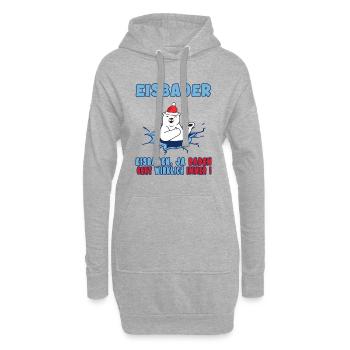 eisbaden eiskalt eisbadesaison kneipp kryotherapie - Hoodie-Kleid - Grau meliert - Vorne