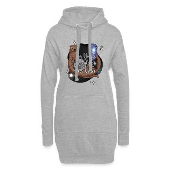 Pour toi, j’irais à Otter Space - Sweat-shirt à capuche long Femme - gris chiné - Devant