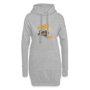 Wake Up And Eat Bratwurst Brötchen - Hoodie-Kleid - Grau meliert - Vorne