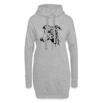 WHIPPET Windhund Windhunde Hunde Hund Wilsigns - Hoodie-Kleid - Grau meliert - Vorne