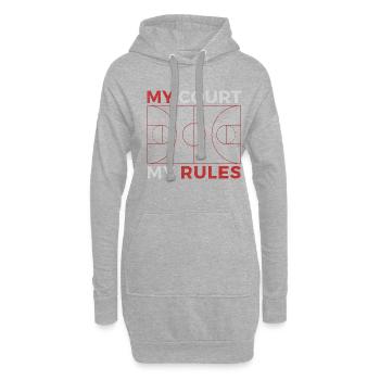 MY COURT MY RULES BASKETBALL RED GREY GRUNGE - Hoodie-Kleid - Grau meliert - Vorne