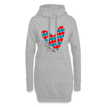 LIEBE. PAAR. GERADE VERHEIRATET. Junggesellinnenabschied. VALENTINSTAG. - Hoodie-Kleid - Grau meliert - Vorne