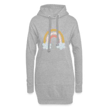 Arc-en-ciel Espoir avec nuages conception d’enfants - Sweat-shirt à capuche long Femme - gris chiné - Devant