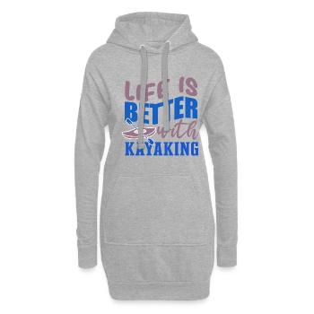 La vie avec le kayak Canoë Sports nautiques Kayak - Sweat-shirt à capuche long Femme - gris chiné - Devant