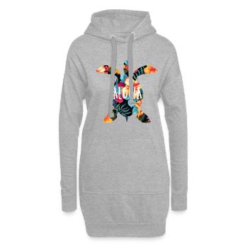 Hawaii Aloha Schildkröte Urlaub Geschenk Party - Hoodie-Kleid - Grau meliert - Vorne