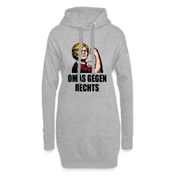 Omas gegen rechts - Hoodie-Kleid - Grau meliert - Vorne