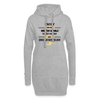 Emily unter harte Schale eines Großartigen Helden - Hoodie-Kleid - Grau meliert - Vorne