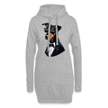 Doberman The Gentlemen - Hoodie Dress - heather grey - Front