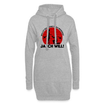 Hochzeit Willst du meine Frau werden Ja ich will - Hoodie-Kleid - Grau meliert - Vorne