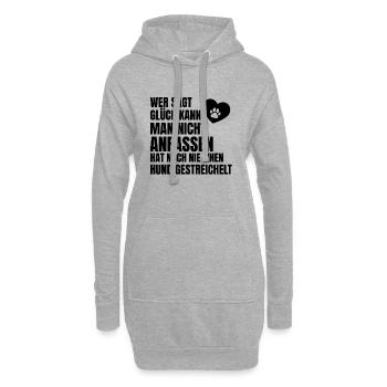 Hund Schäferhund Dackel Pudel Retriever Hunde Dog - Hoodie-Kleid - Grau meliert - Vorne
