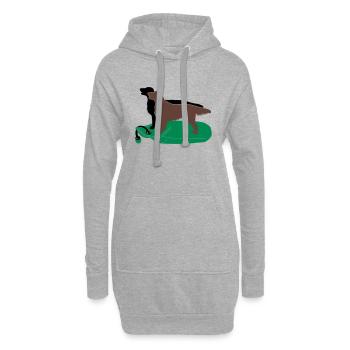 2 Flat Coated Retriever auf Dummy - Hoodie-Kleid - Grau meliert - Vorne