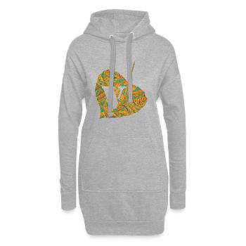 blatt e 95 v - Hoodie-Kleid - Grau meliert - Vorne