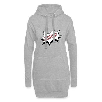 JÉSUS - Sweat-shirt à capuche long Femme - gris chiné - Devant