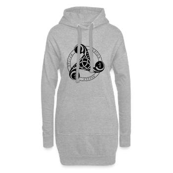 BZH Atypik Design - Triskel - Hoodie-Kleid - Grau meliert - Vorne