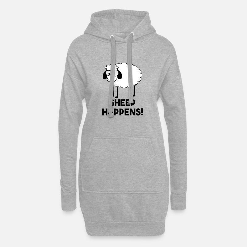 Lustig Schaf Geschenk - Hoodie-Kleid - Grau meliert