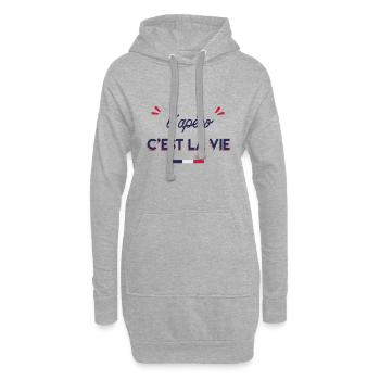 l'apéro c'est la vie - Hoodie-Kleid - Grau meliert - Vorne