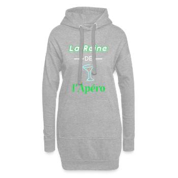 reine de l’apéro alcool cocktail fête humour - Sweat-shirt à capuche long Femme - gris chiné - Devant