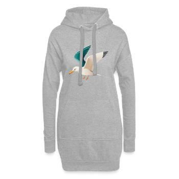 Nordsee Küste Möwe Polygon - Hoodie-Kleid - Grau meliert - Vorne