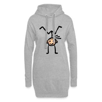 Appui de gymnastique sportive sportive - Sweat-shirt à capuche long Femme - gris chiné - Devant