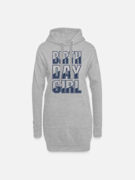 Birthday Girl - Hoodie Dress - heather grey