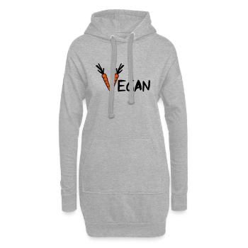 Vegan - Sweat-shirt à capuche long Femme - gris chiné - Devant