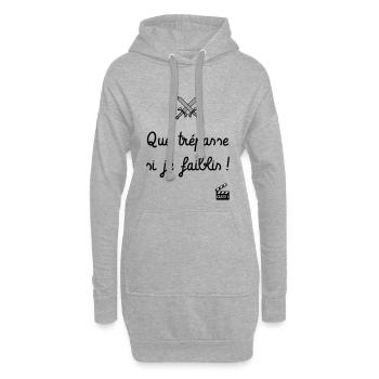 Que trépasse si je faiblis ! Les Visiteurs - Culte - Sweat-shirt à capuche long Femme - gris chiné - Devant