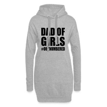 Dad of girls outnumbered - Sweat-shirt à capuche long Femme - gris chiné - Devant