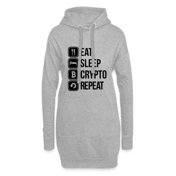 crypto - Sweat-shirt à capuche long Femme - gris chiné - Devant