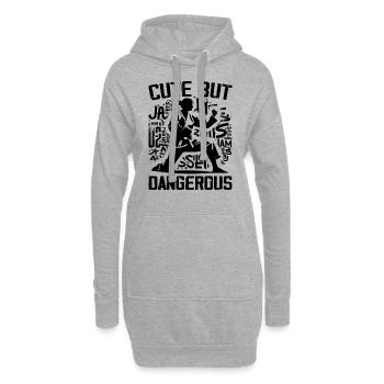 Süßes Karate Taekwondo Lustiges Karate Mädchen - Hoodie-Kleid - Grau meliert - Vorne