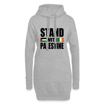 Stand with palestine - Hoodie-Kleid - Grau meliert - Vorne
