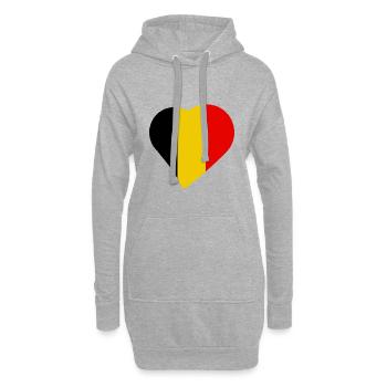 Belgien Belgium Heart Love - Hoodie-Kleid - Grau meliert - Vorne