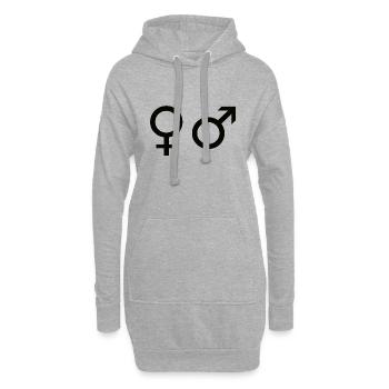 Idée cadeau homme femme genre LGBT LGBTQ - Sweat-shirt à capuche long Femme - gris chiné - Devant